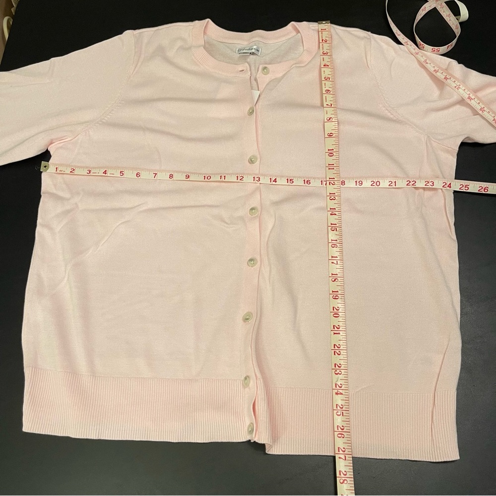 CROFT & BARROW Pink Cardigan Button Down Long Sleeve Top Sweater Plus Sz 2X NEW - Picture 7 of 8